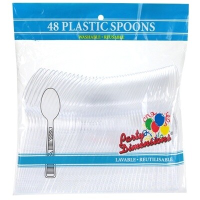 48 Plastic Spoons - Clear