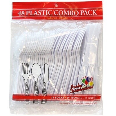 48 Plastic Combo Pack - White