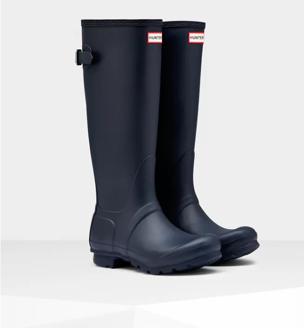 Hunter W&#39;s Original Tall Back Adjustable Rain Boot Navy