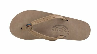 Rainbow W's Single Layer Narrow Strap Sandals Dark Brown