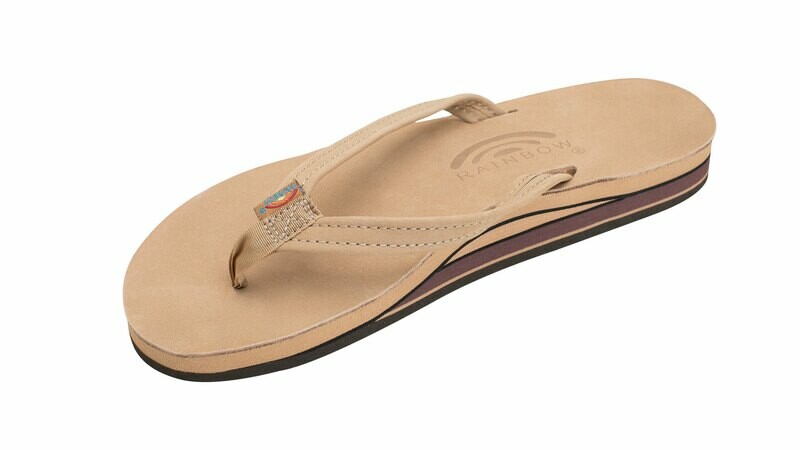 Rainbow W&#39;s Double Layer Narrow Strap Sandals Sierra Brown