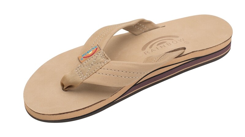 Rainbow M&#39;s Double Layer Regular Strap Sandals Sierra Brown