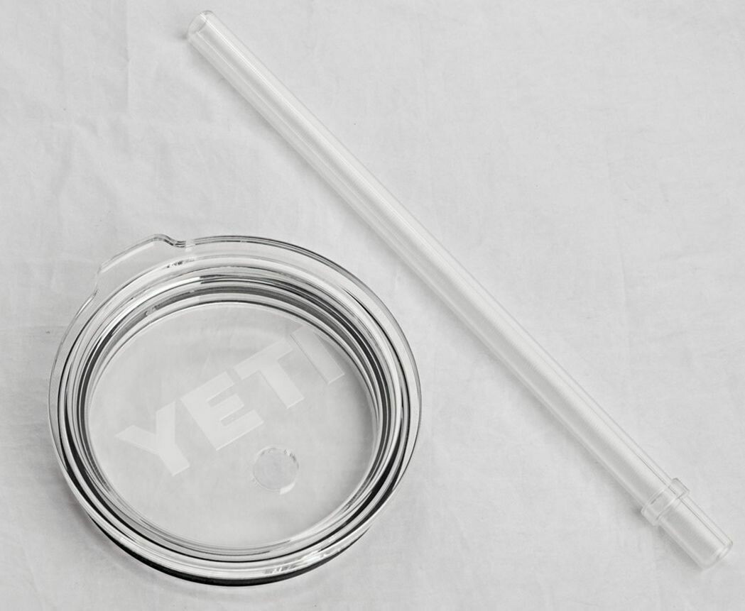 white yeti with straw lid