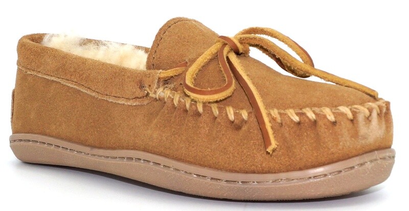 Minnetonka W's Hardsole Moc Slipper Golden Tan