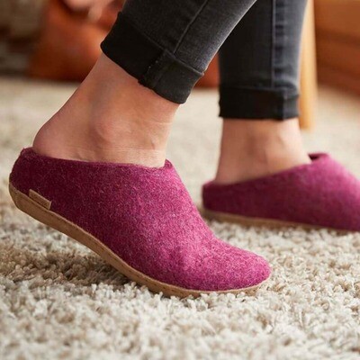 Glerups W&#39;s Slip-On Felt Slipper Cranberry