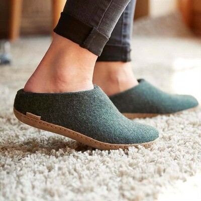 Glerups M's Open Heel Felt Slipper Forest