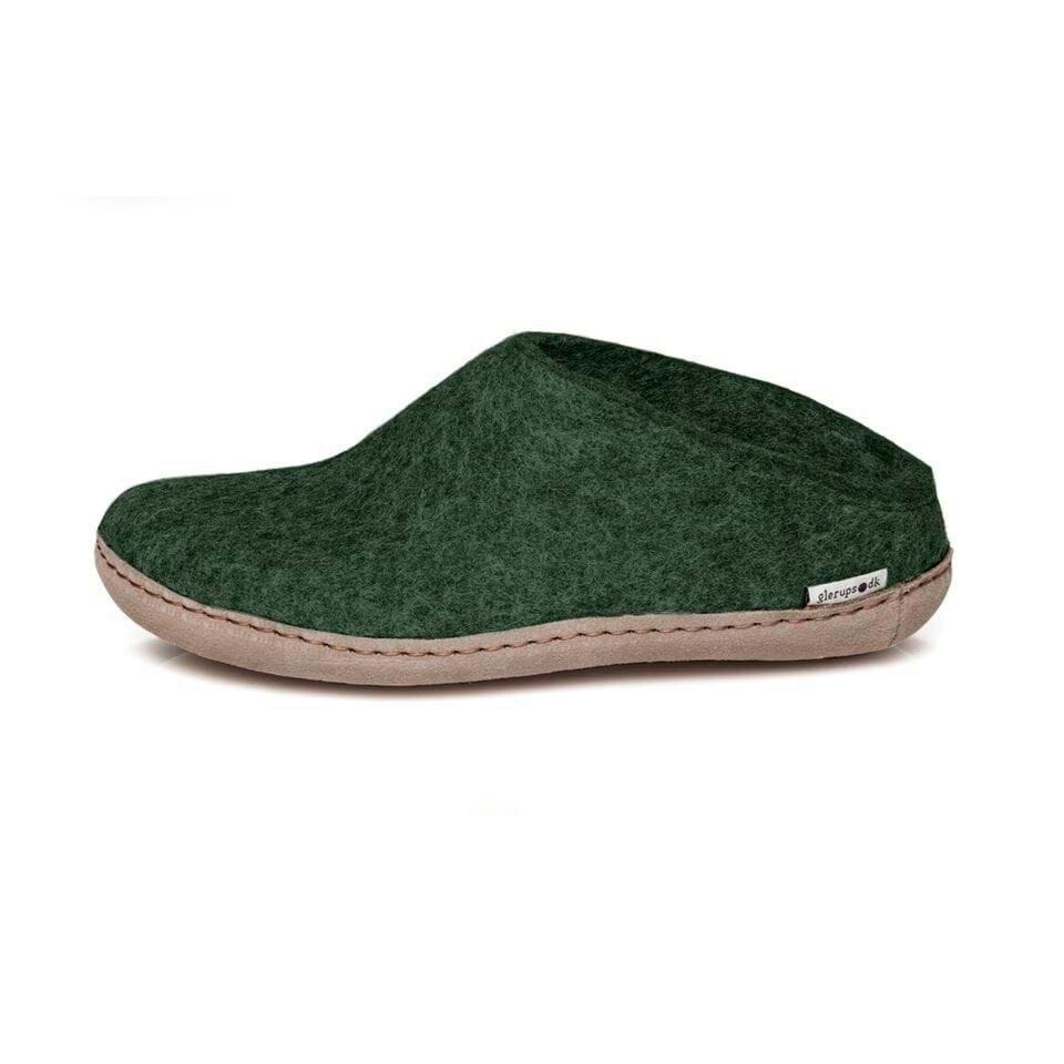 Glerups M&#39;s Open Heel Felt Slipper Forest, Size: 42