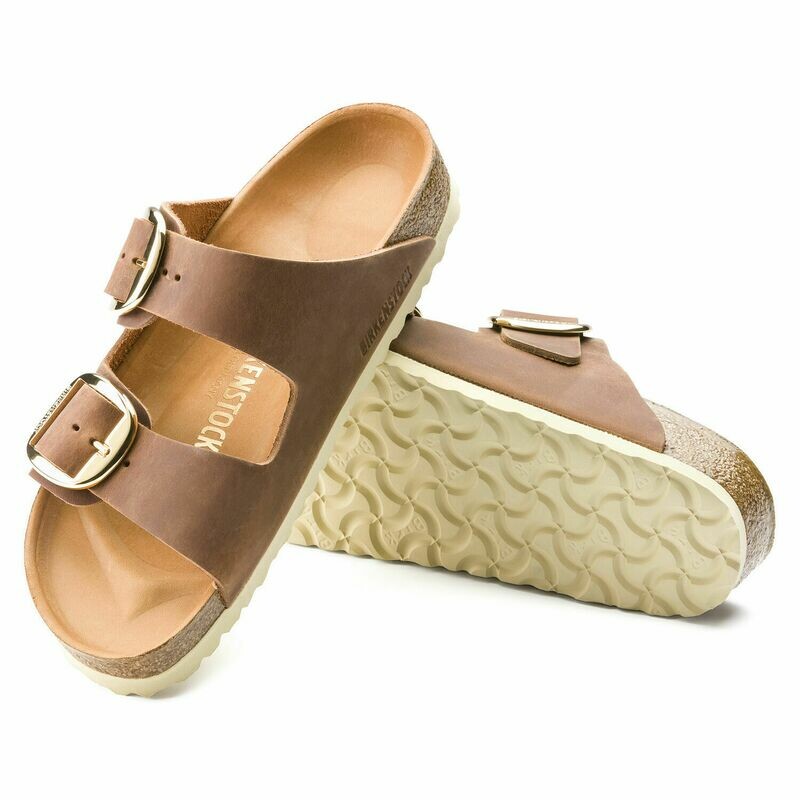 Birkenstock W&#39;s Arizona Big Buckle Oiled Leather Cognac Narrow