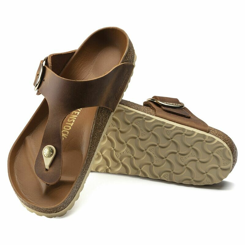 Birkenstock W&#39;s Gizeh Big Buckle Cognac Leather Regular