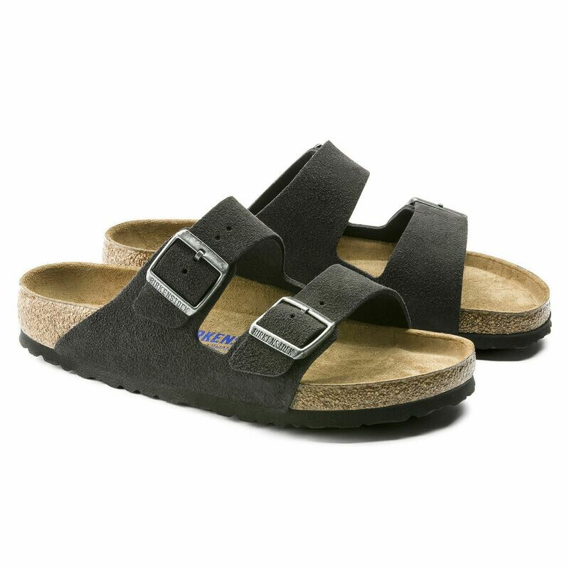 Birkenstock W&#39;s Arizona Velvet Grey Suede SF Narrow