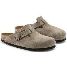 Birkenstock M&#39;s Taupe Suede Boston SF Regular
