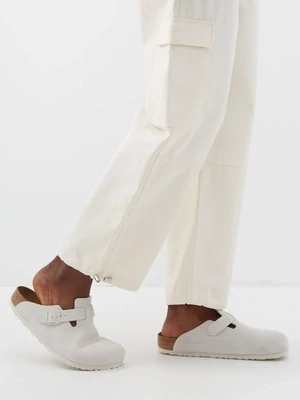 Birkenstock W's Boston Suede Antique White Narrow