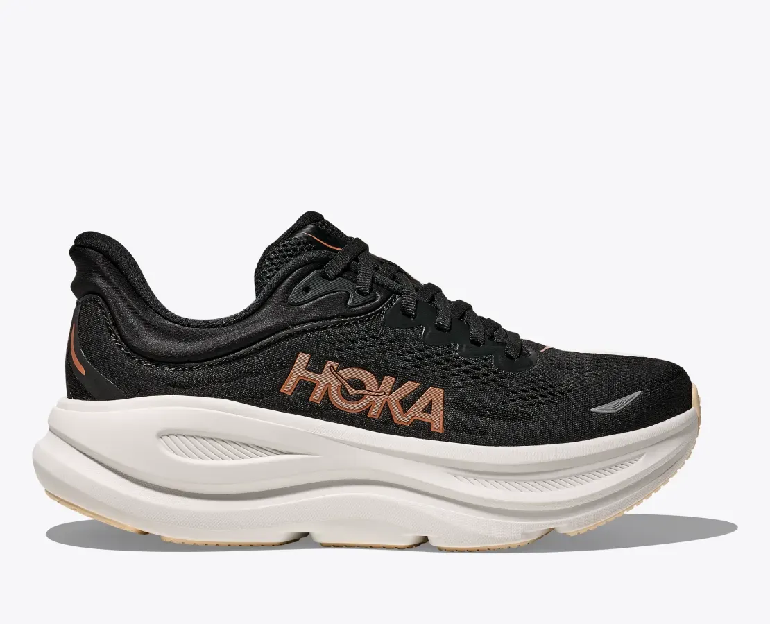 Hoka W&#39;s Bondi 9 Black/Rose Gold, Size: 6.5