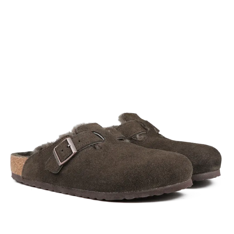 Birkenstock M's Boston Suede Shearling Mocha