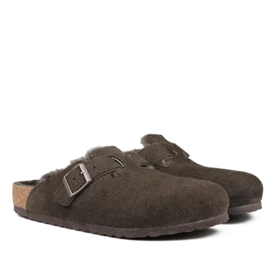 Birkenstock M's Boston Suede Shearling Mocha