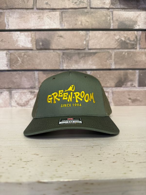 Green Room OG Five Panel Trucker Hat - Green/Gold