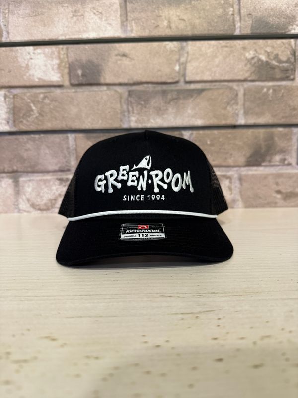 Green Room OG Five Panel Trucker Hat - Black/White