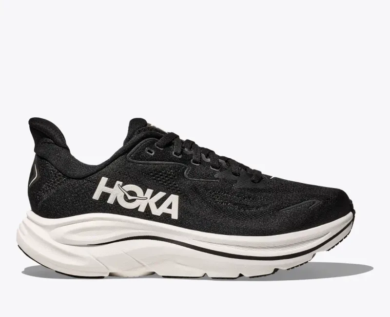 Hoka M's Clifton 10 WIDE Black/White