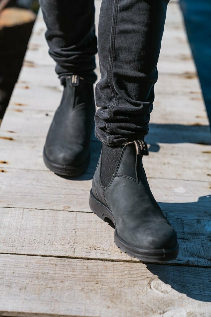 blundstone dress boot rustic black Rustic Black Premium Leather Chelsea Boots, Men's Dress 1308