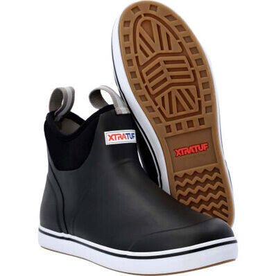 XTRATUF M's Ankle Deck Boot MULTIPLE COLORS AVAILABLE, Size: M 8, Color: Black