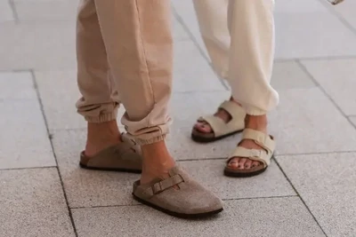 Birkenstock M's Taupe Suede Boston SF Regular