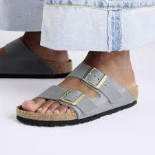 Birkenstock W's Arizona Basalt Grey Oiled Leather Narrow