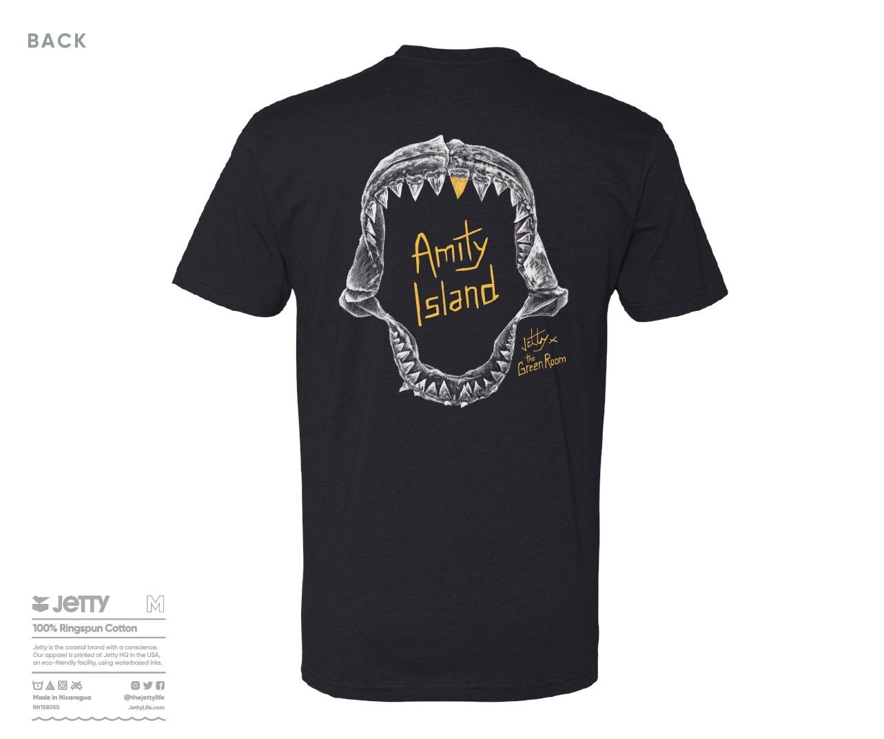 Jaws X Jetty Tee- Black, Size: S