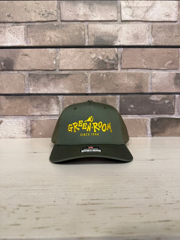 Green Room OG Five Panel Trucker Hat - Green/Gold