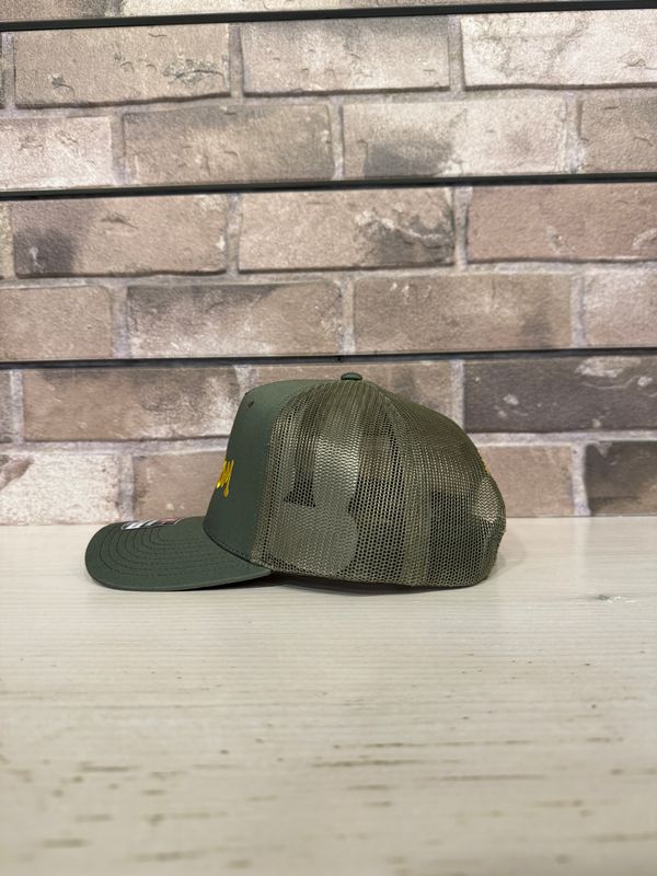 Green Room OG Five Panel Trucker Hat - Green/Gold