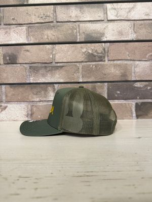 Green Room OG Five Panel Trucker Hat - Green/Gold