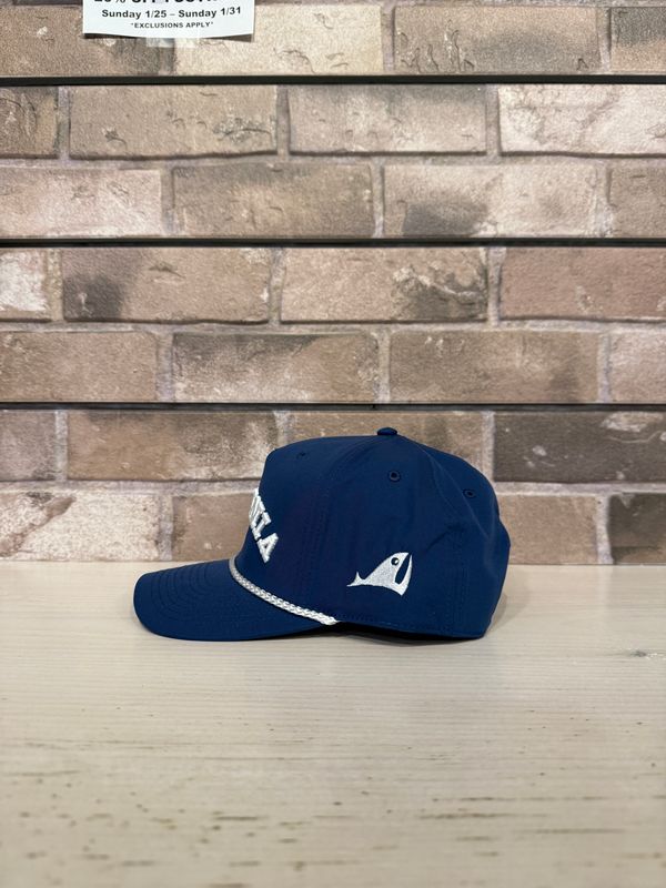 Green Room Reversed Vineyard Hat w/ White Rope - Admiral Blue
