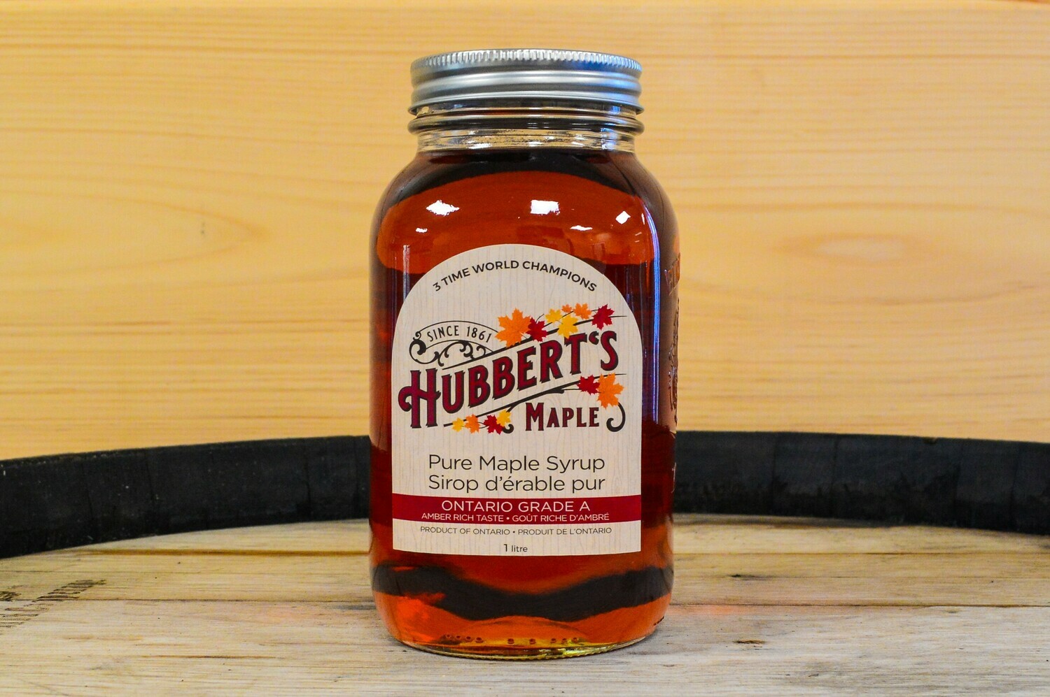 1L Pure Maple Syrup - Glass Mason Jar