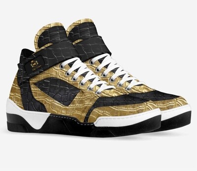 Nug Excluzive Black/Gold Leather High Tops