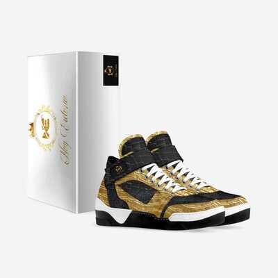 Nug Excluzive Black/Gold Leather High Tops