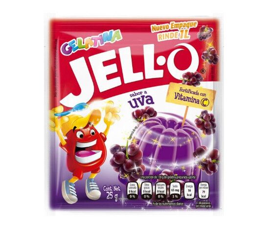 Polvo para preparar Gelatina Jello varios sabores 25 grs