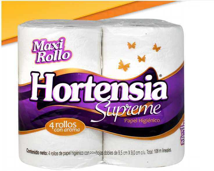 Higiénico Hortencia Supreme 4 rollos de 204 hojas dobles