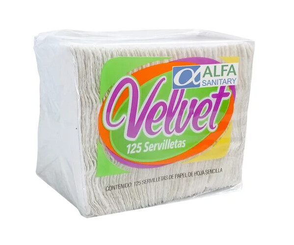 Servilleta Velvet Paq Con 125 Servilletas