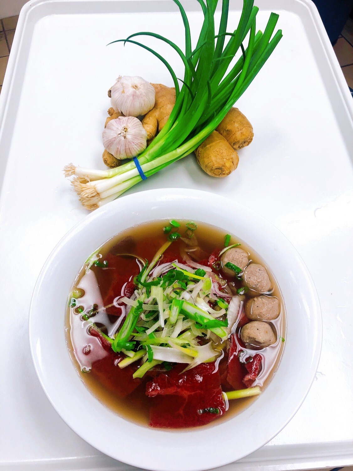 310- Rare Beef and Beef Ball Rice Noodle Soup