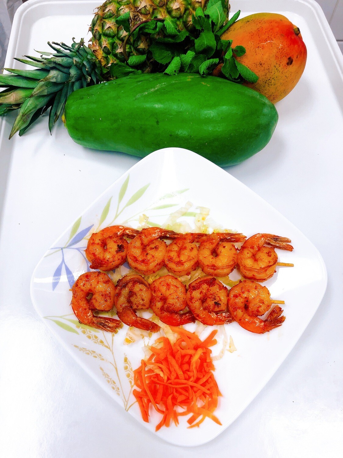 108- Grilled Shrimps with satay sauce (10 pcs)