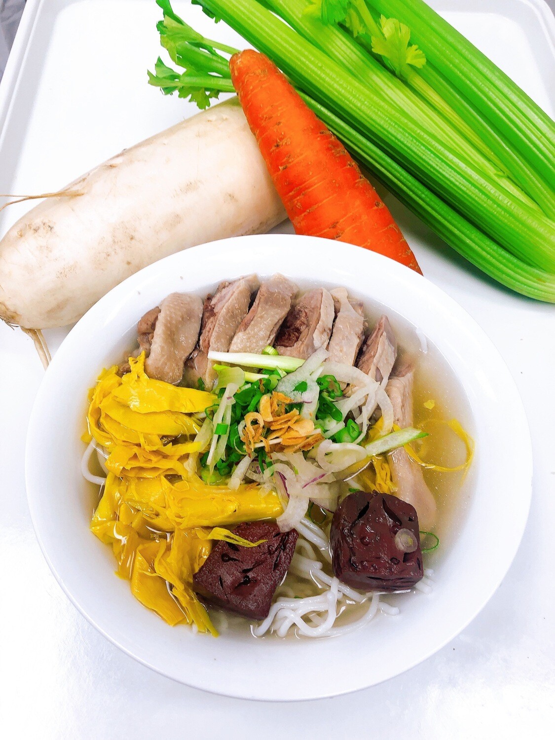 209- Duck, Blood Pudding, Bamboo Shoot with Vermicelli soup
