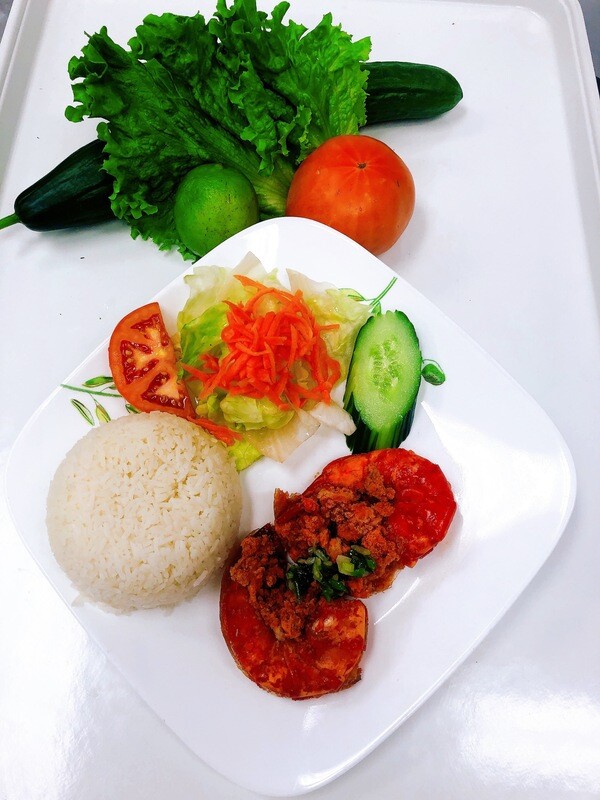 508- Sauteed Jumbo Shrimp (2 pcs) on Steamed Rice
