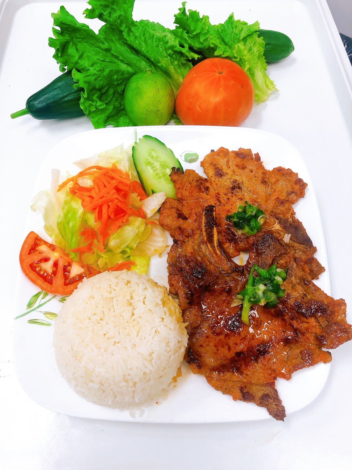 503- Grilled Pork Chop with Steamed Rice (2 pcs)