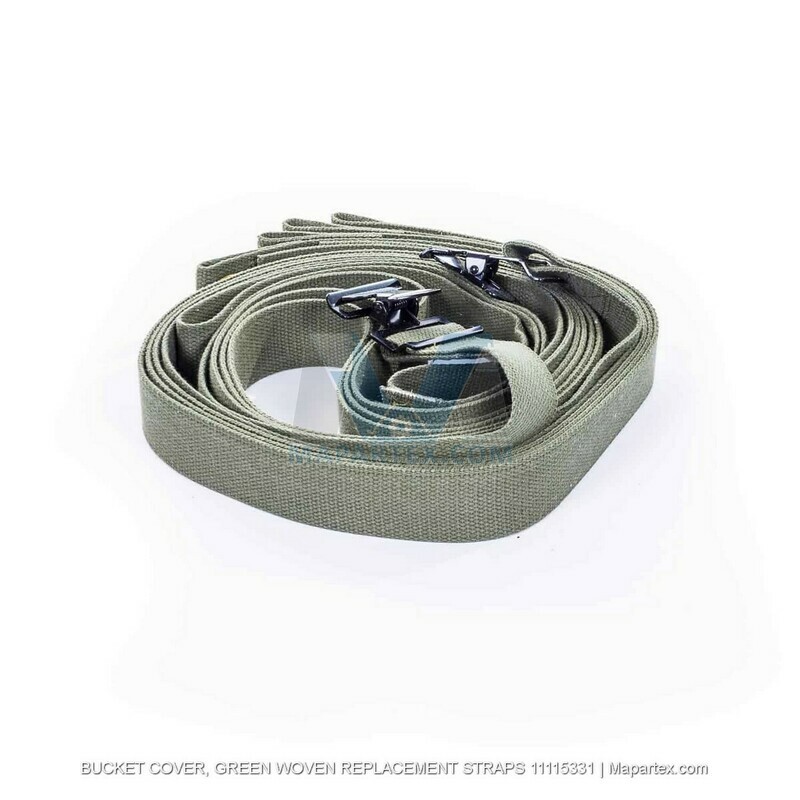 BUCKET COVER, GREEN WOVEN REPLACEMENT STRAPS