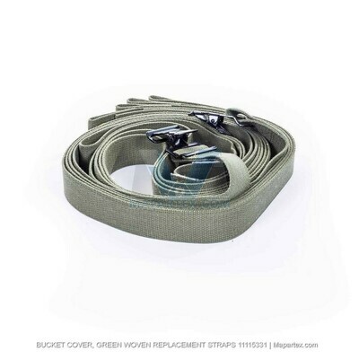 BUCKET COVER, GREEN WOVEN REPLACEMENT STRAPS