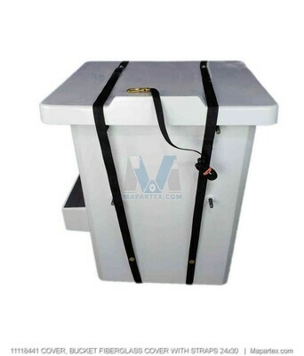 COVER, BUCKET FIBERGLASS COVER WITH STRAPS 24x30