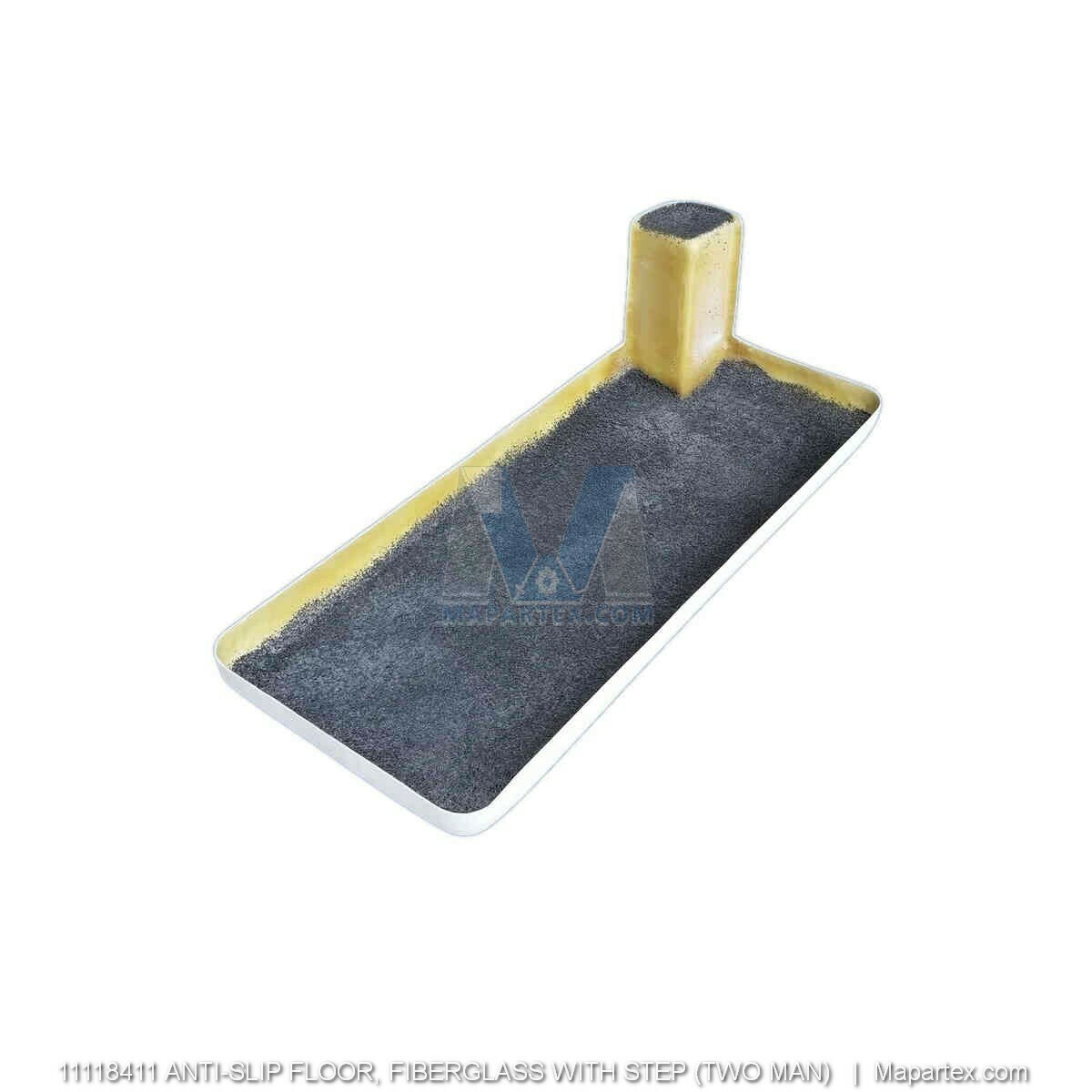 ANTI-SLIP FLOOR MAT BUCKET, FIBERGLASS WITH STEP (TWO MAN)