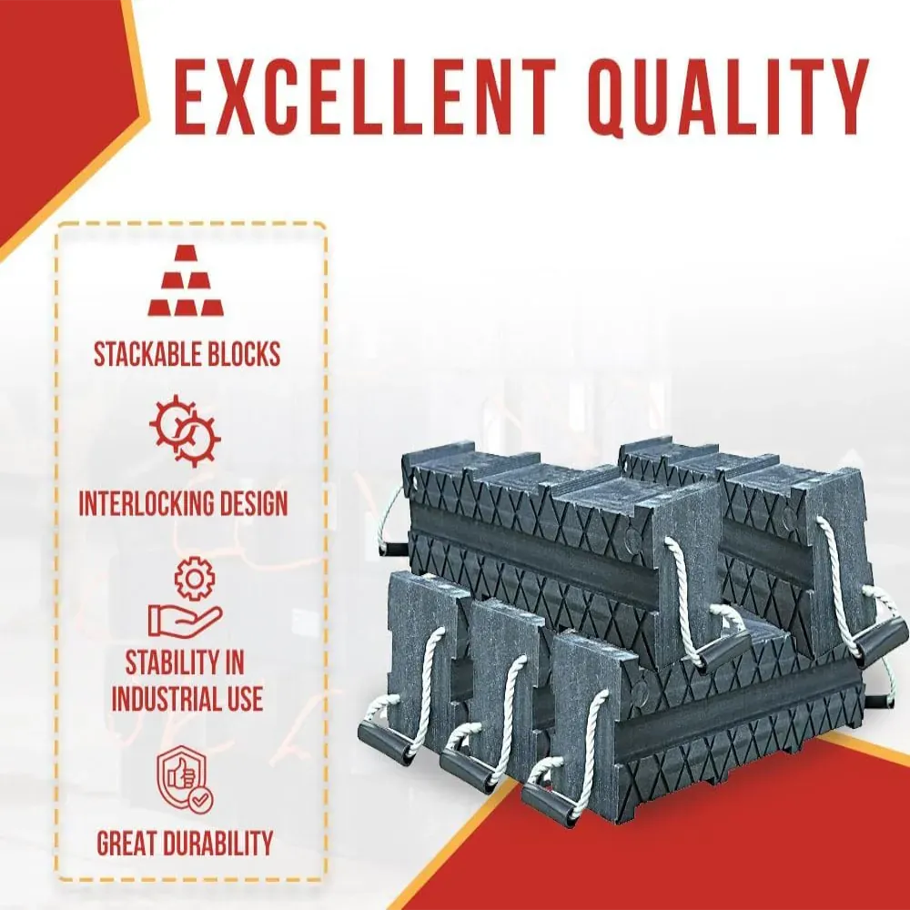 Heavy Equipment Interlocking Polymer Cribbing & Outrigger Base Block System Heavy Equipment Interlocking Polymer Cribbing & Outrigger Base Block System