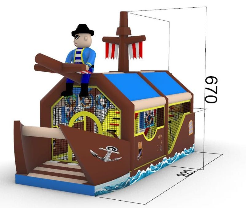 Insuflável canhão de bola pirata