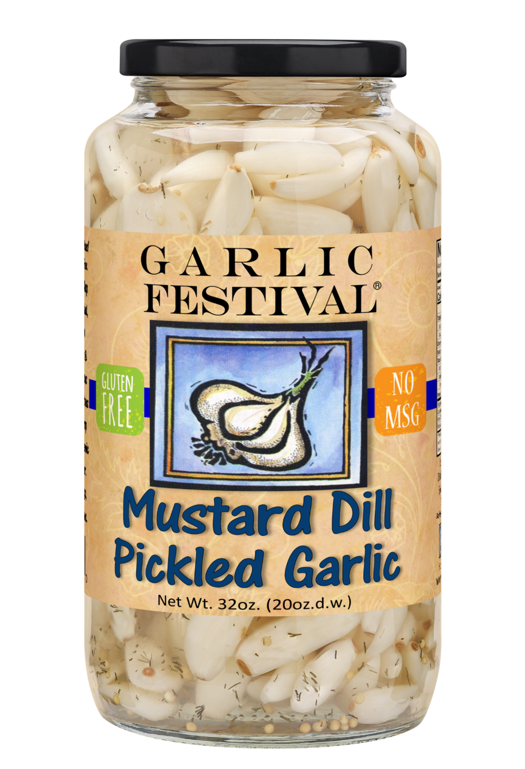 Mustard Dill Pickled Garlic Grande 32 oz.