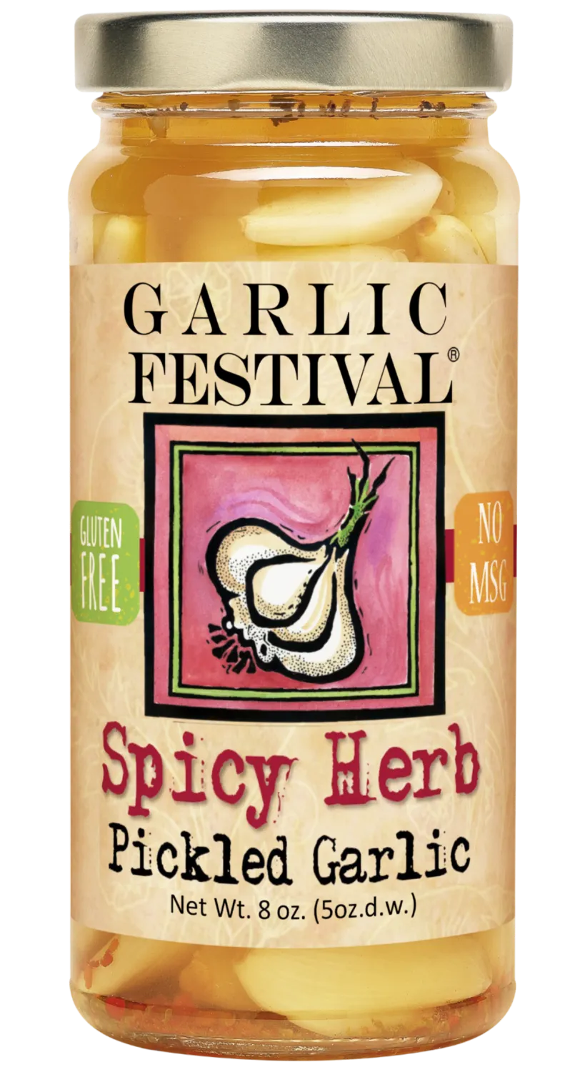 Spicy Herb Pickled Garlic 8oz